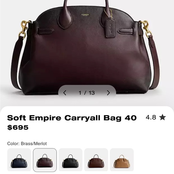 Coach Empire Bag 40 in Merlot - Picture 1 of 8
